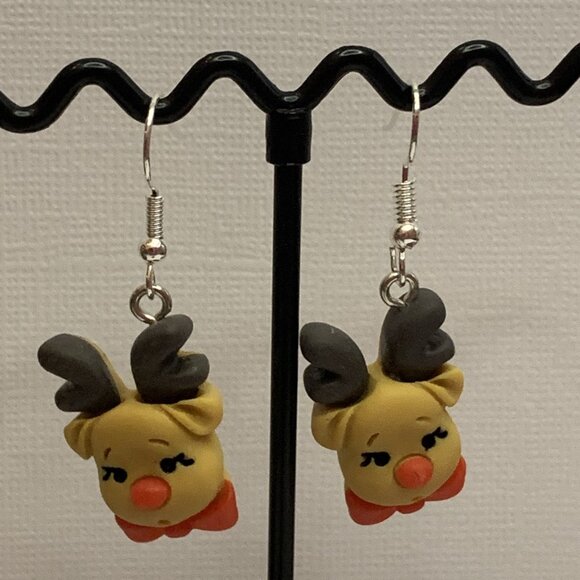 Reindeer Earring, Christmas Earring, Rudolph Earring, Gift Idea, Holiday Earring - Picture 8 of 10